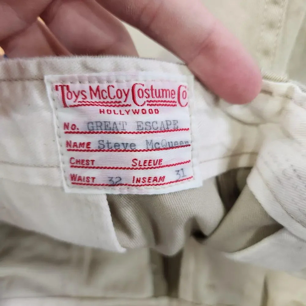 VTG Toys McCoy Steve McQueen The Great Escape‎ Pants Mens 32x31 Japan V. Hilts - Picture 10 of 16
